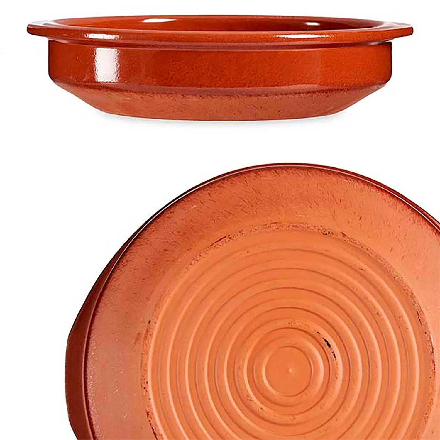 Casseruola rotonda in ceramica refrattaria. Diametro 22 cm.