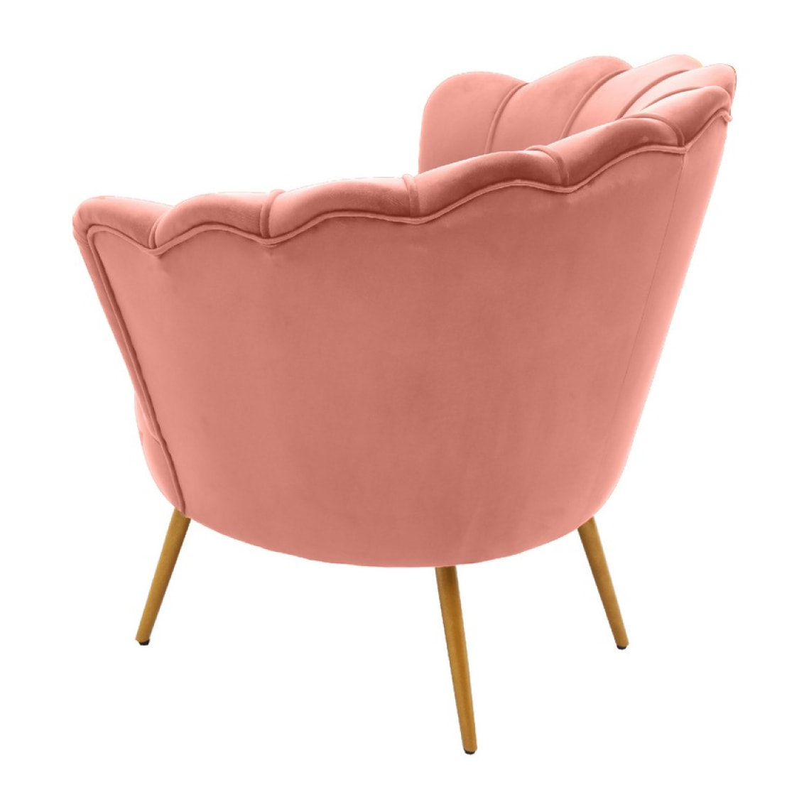 Poltrona da salotto a ventaglio in velluto rosa