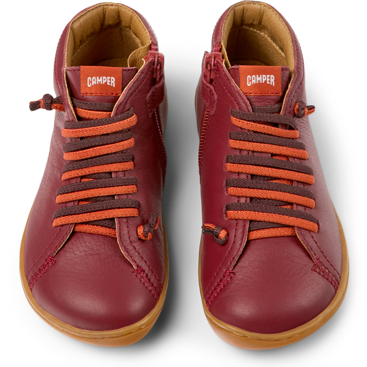 CAMPER Peu Cami - Zapatillas Sneakers Burdeos Infantil Unisex