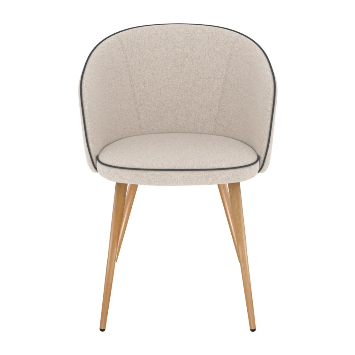 Lot de 2 chaises en tissu beige - Chiara