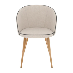 Lot de 2 chaises en tissu beige - Chiara