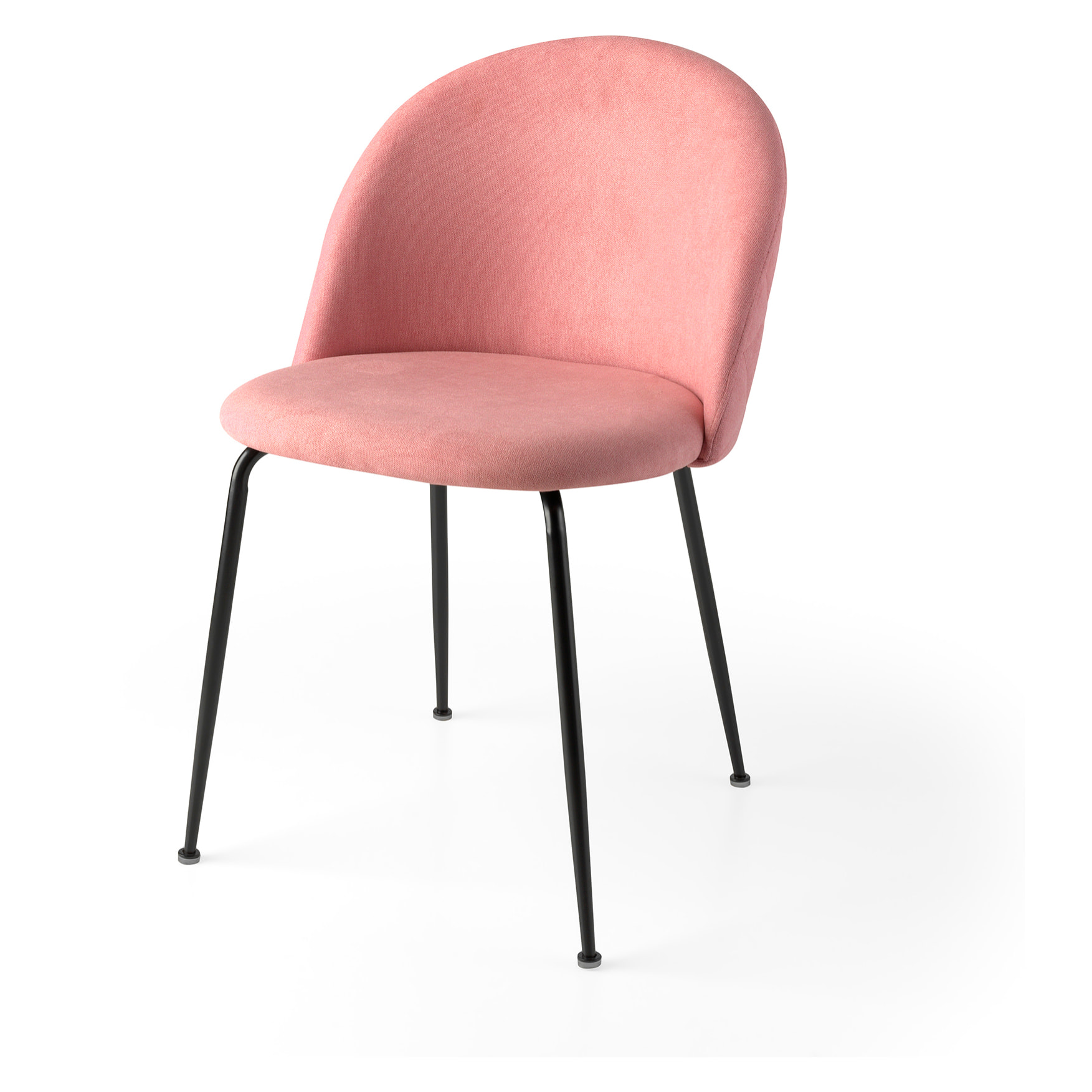 Set de 2 sillas – Terciopelo salmón y estructura negra