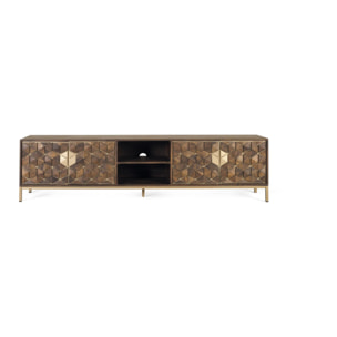 Mueble TV de Madera de Mango 190 Cm Estilo Rústico Moderno