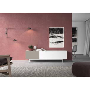 Bajo tv 3 puertas Printed blanco y arena 52x180x44 cm