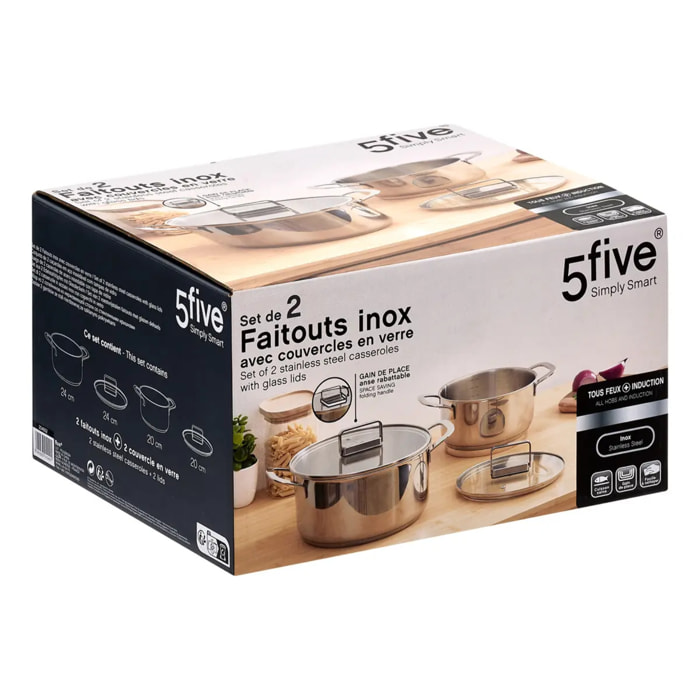 Lot de 2 faitouts 20/24cm