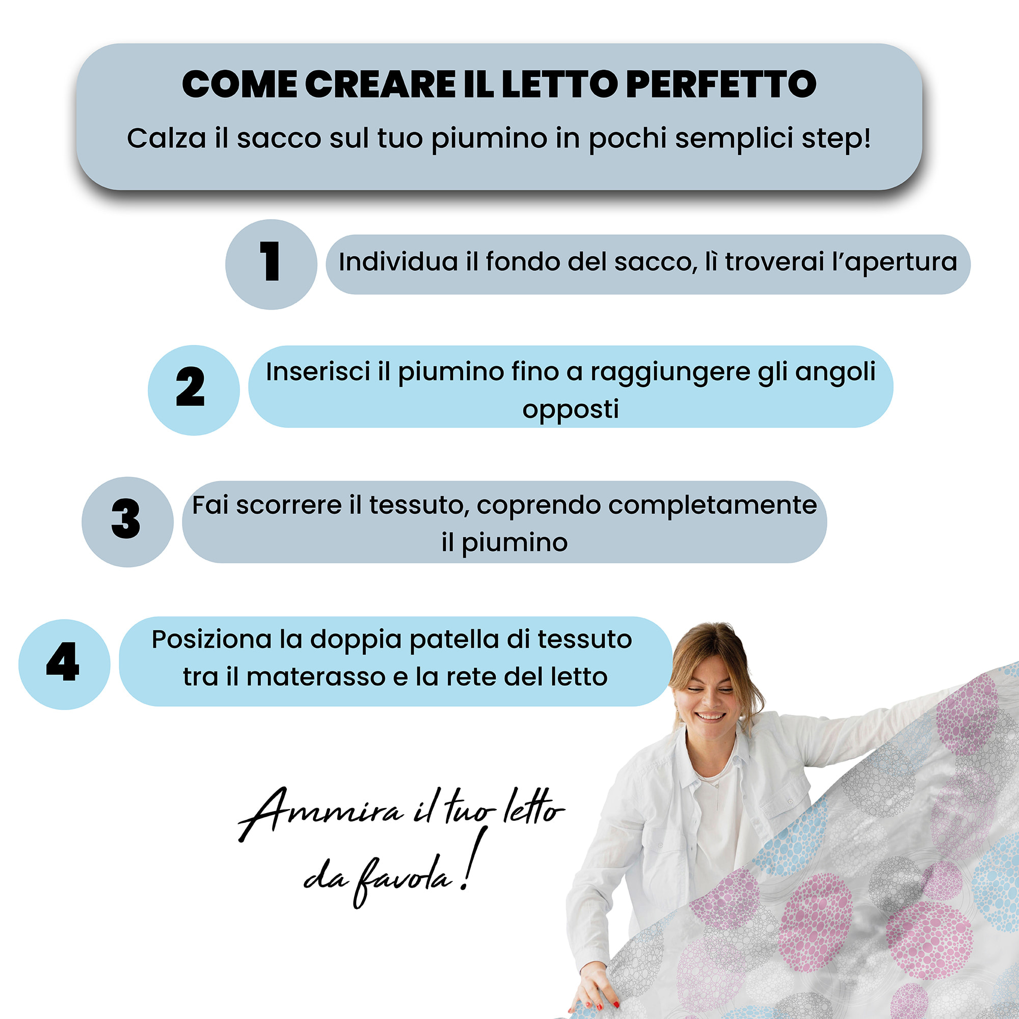 COPRIPIUMINO FANTASY, 100% Microfibra, No Stiro - MOLECOLE