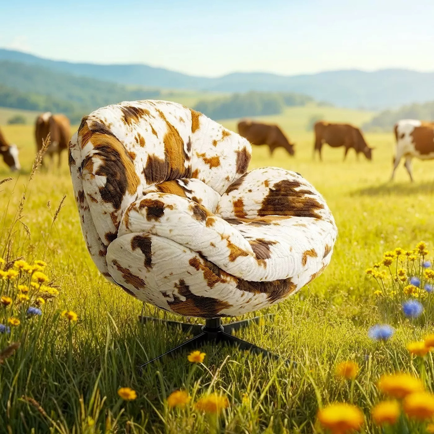 Fauteuil pivotant Cutie vache Kare Design