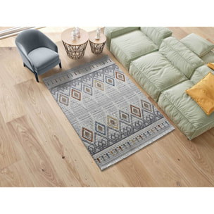 BROADWAY Alfombra geomÃ©trica con relieve y flecos en multicolor, varias medidas disponibles