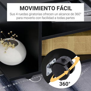 Mesa para TV con Bloqueo de Madera 80x40x40 cm Negro