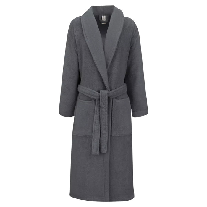 Peignoir pur coton 420 g/m² uni anthracite Elea carbone