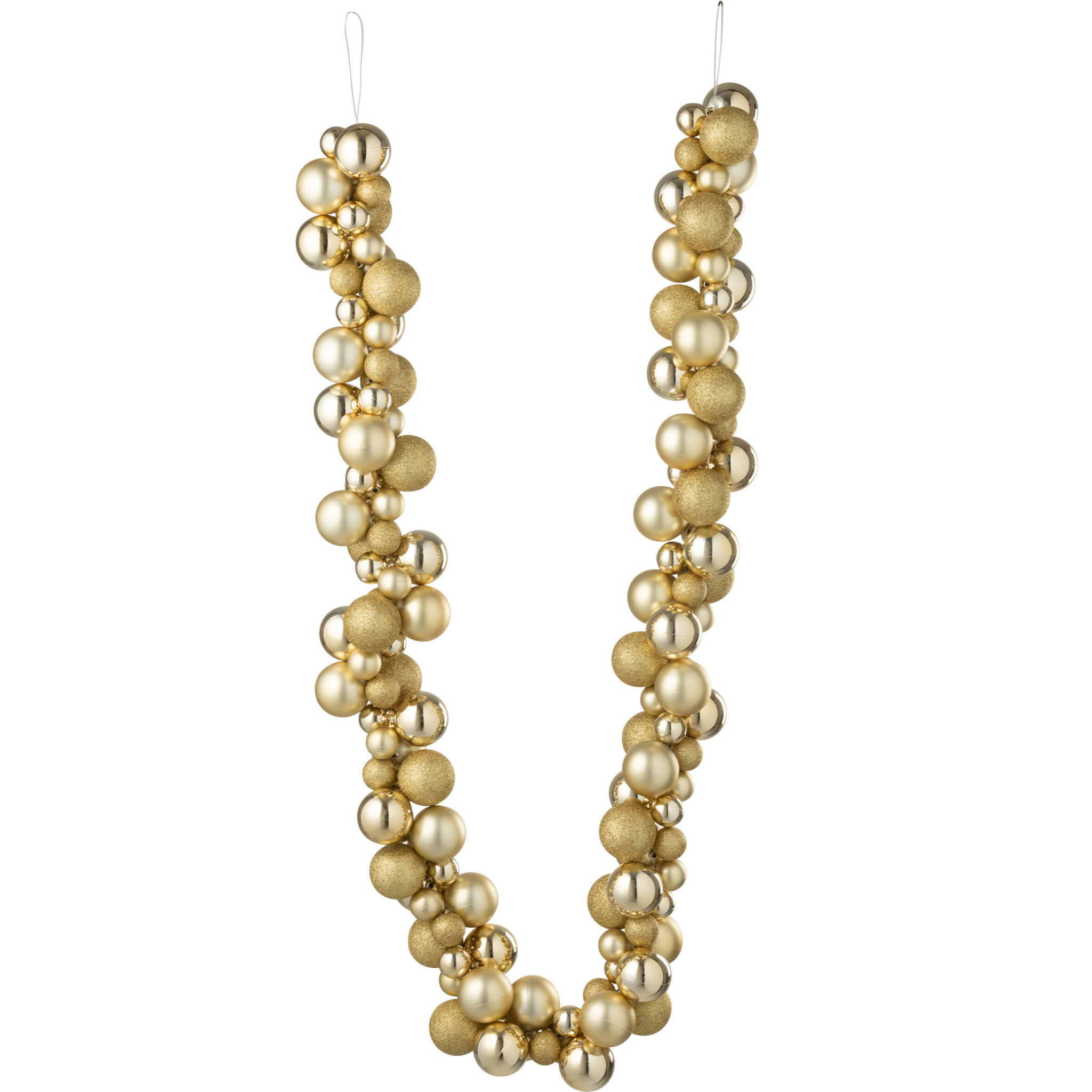 J-Line Guirlande Boules De Noël Plastique Doré