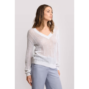 Kocca - Maglia con motivi geometrici Donna, Tinta unita, Scollo a V