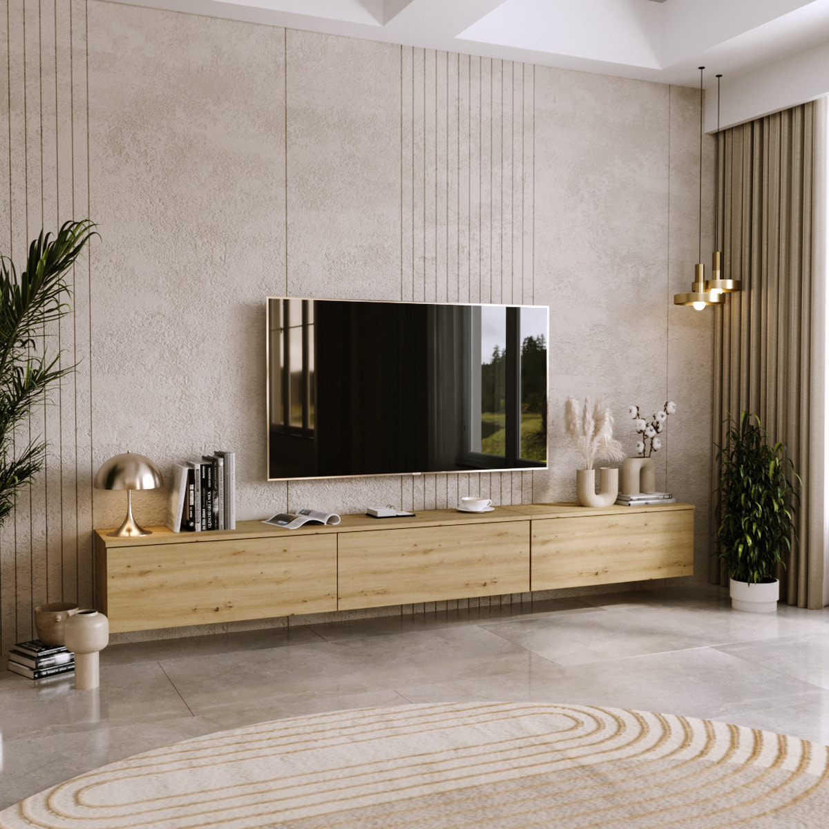 Mobile TV Nicole 80 cm in Rovere Artisan