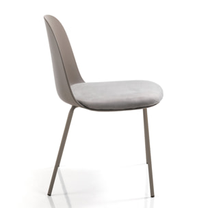 Tomasucci Lot de 4 Chaises CHLOE GRIS FONCÉ