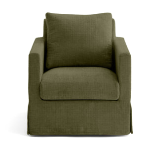 Serena - housse en velours texturé pour fauteuil - Vert Olive