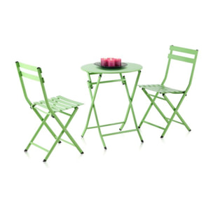 Set de exterior mesa y 2 sillas plegables Gio Pistacho