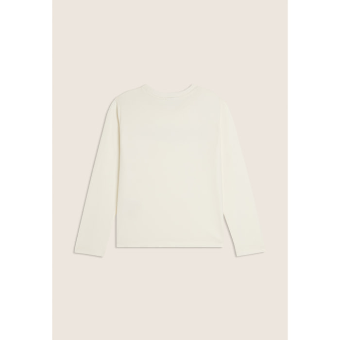 T-shirt Junior manica lunga con logo metallizzato
