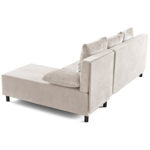 Gloria - canapé d'angle réversible 4 places convertible avec coffre en tissu texturé - Beige