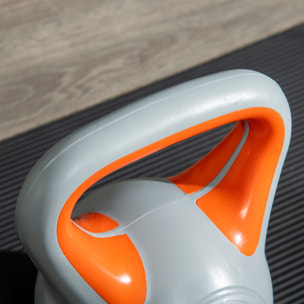 Conjunto de 2 Pesas Rusas de 10 kg 8 kg Kettlebell de Fiteness con Relleno de Arena Mango Ancho para Ejercicios y Entrenamiento en Casa y Gimnasio 22x16x26 cm 20x14x24 cm Azul y Naranja