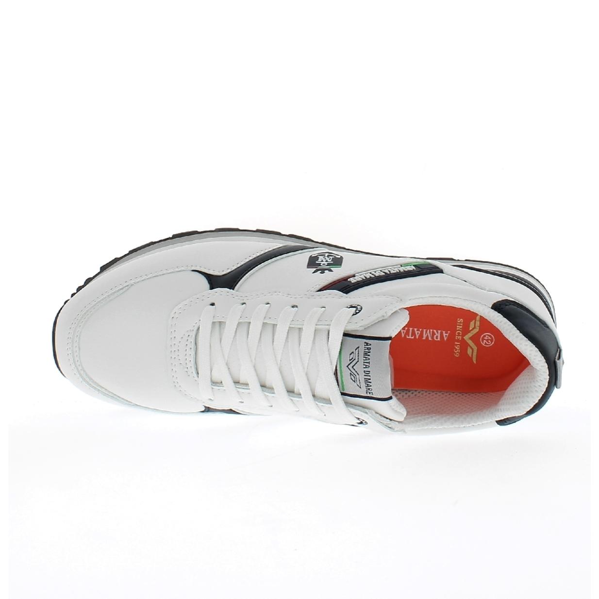 Armata di Mare Scarpe Uomo Sneakers Vintage Running Logo con Soletta Rimovibile in Memory Foam AMU S24N517 Off White