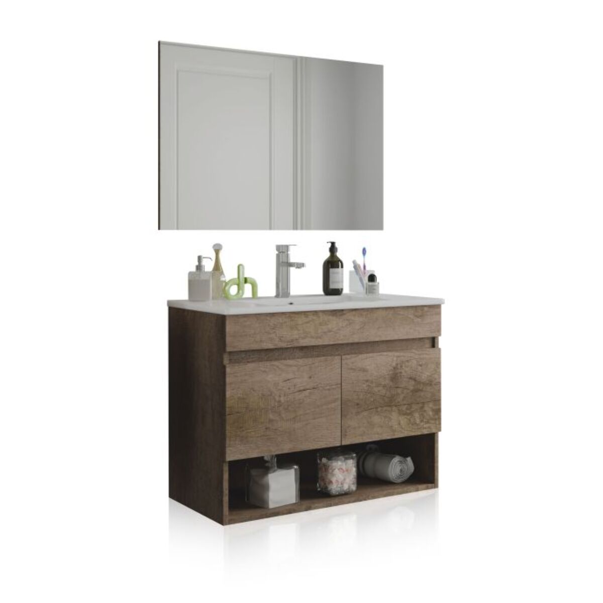 Pack de baño con lavabo cerámico Thai Nordik