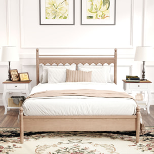 Pack de 2 Mesitas de Noche Mesillas de Noche Dormitorio con Cajón Estante Abierto y Tapa Efecto Roble Estilo Francés para Salón 45x35x55 cm Blanco y Roble