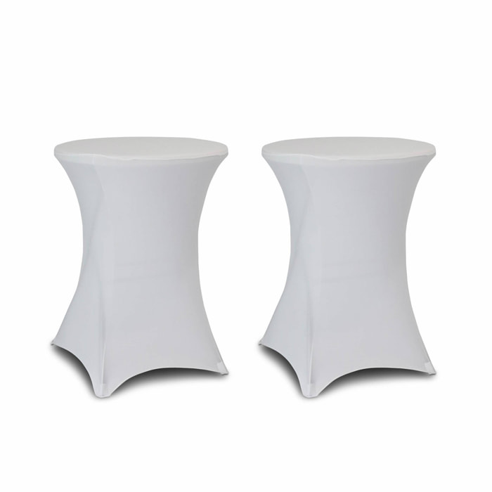 Lot de 2 housses – GALA – Housses pour mange-debout Ø80cm. polyester. blanc