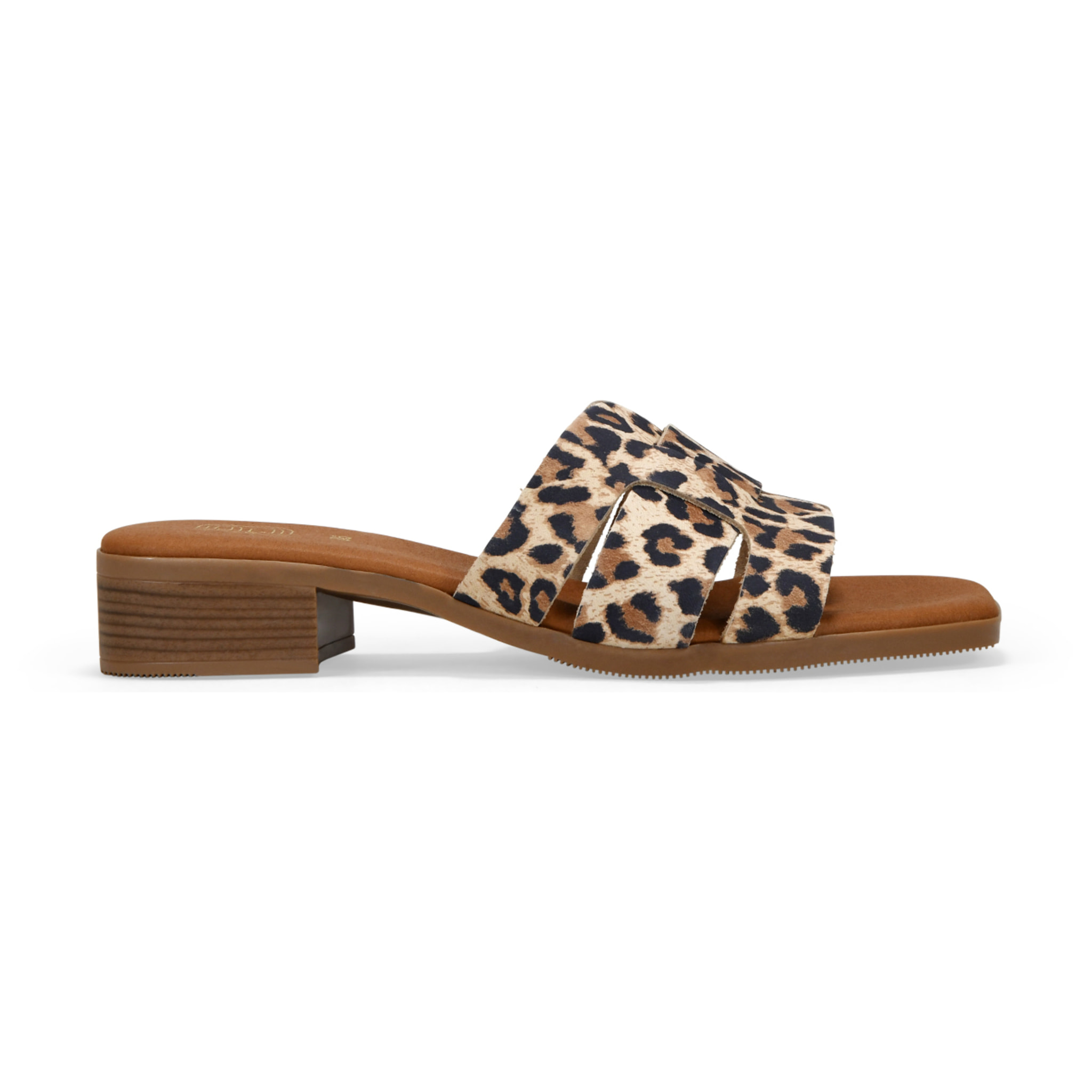 Sandalias de piel leopardo con tacón