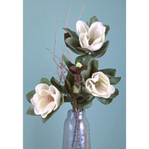 Magnolia Con 2 Fiori. Altezza 83 Cm - Pezzi 3 - 22X83X17cm - Colore: Bianco - Bianchi Dino - Fiori Artificiali