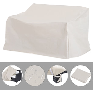 Housse de protection mobilier de jardin bâche étanche 140L x 84l x 56/94H cm oxford haute densité 600D beige