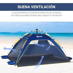 Tienda de Playa Plegable Carpa de Playa Pop-up para 1-2 Personas con Protección UV Impermeable Bolsa de Transporte para Parque Camping 220x173x120 cm Azul Oscuro