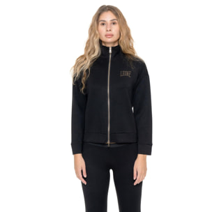 Sudadera mujer Leone 1947 Apparel cuello alto cremallera tachuelas doradas