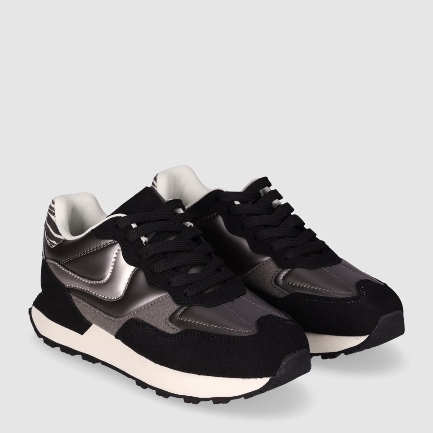 Deportivos de Tejido - Negro - Tacón: 4 cm