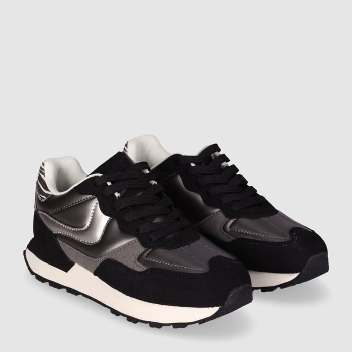 Deportivos de Tejido - Negro - Tacón: 4 cm