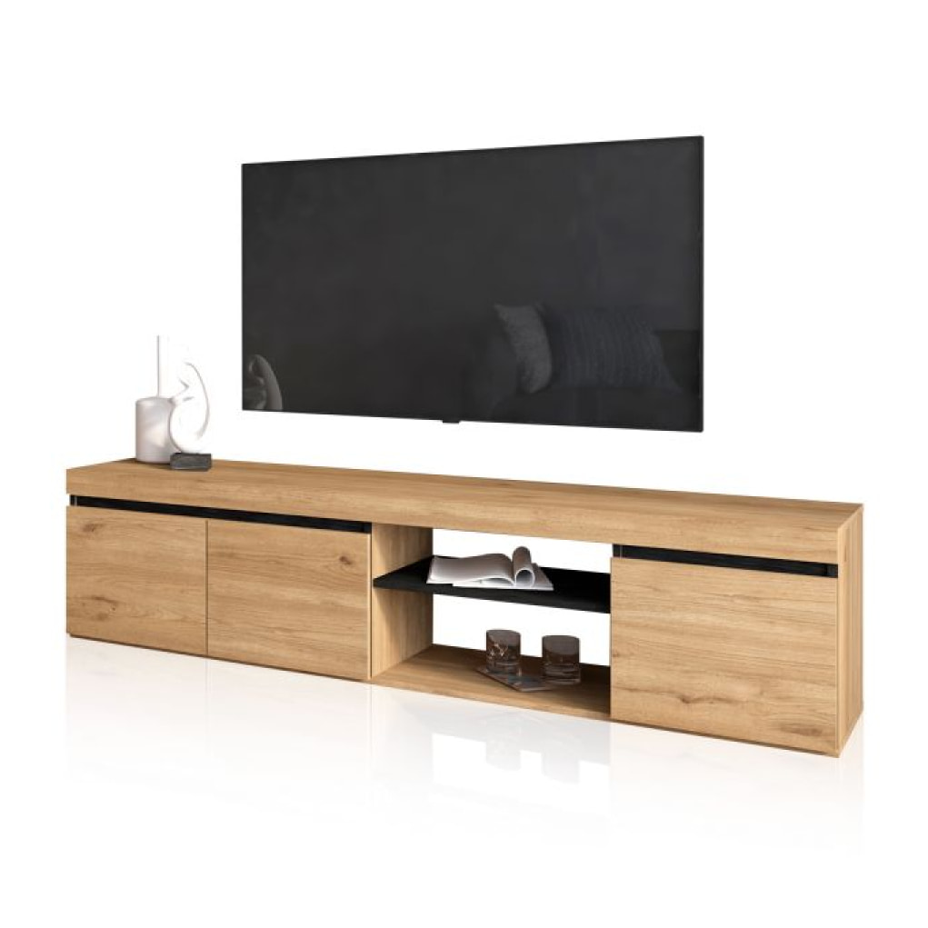 Mueble TV Ebos 160 Roble Nude - Ceniza