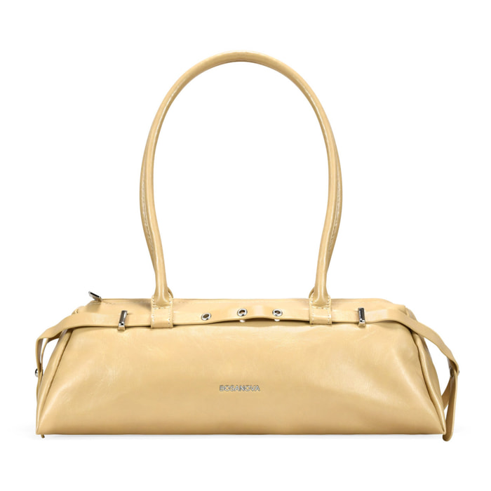 Bolso de hombro burdeos con cremallera