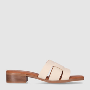 Sandalias de Piel - Hielo - Tacón: 3 cm