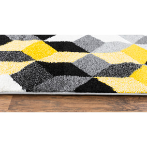 Gala - Tapis de salon moderne à motif graphique jaune