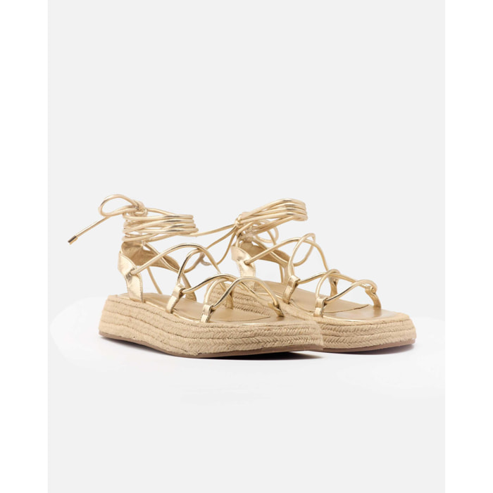 Sandalias de plataforma Alan Dorado 4.5 cm