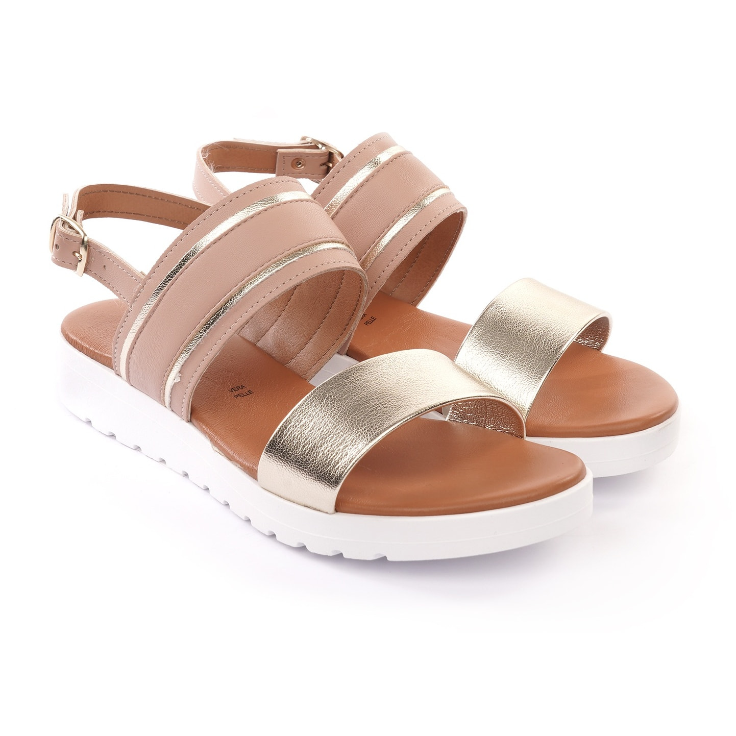 SANDALO ZEPPA DOPPIA FASCIA ROSA