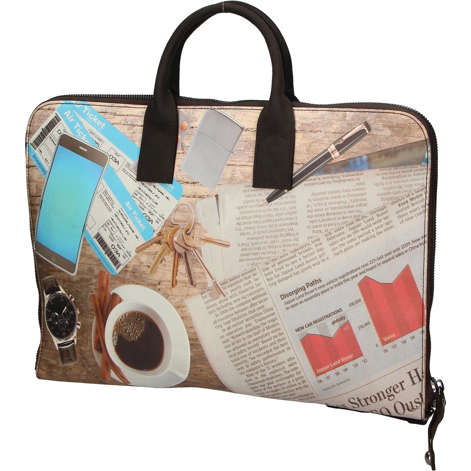 Borsa a mano da donna - Modello Michela - Vera pelle - 28.0 x 40.0 x 3.0 cm