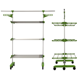 Séchoir multifonctions 20m d'étendage vert Herzberg HG5015-GRE