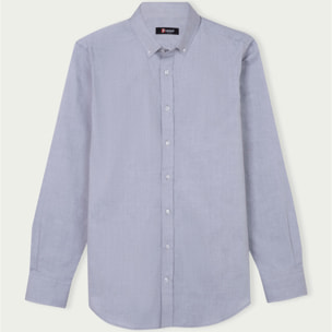 Camicia Uomo 1 Bottone Button Down Slim Oxford unito Verde Oliva