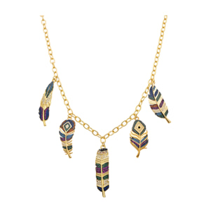 Collar de Circonita Multicolor acabado en oro amarillo de 18k