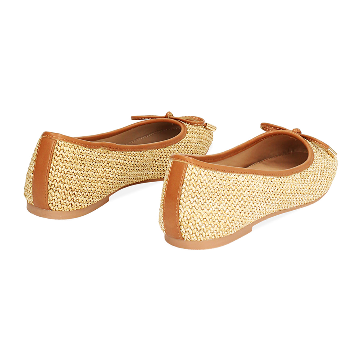 Ballerine donna biege in raffia