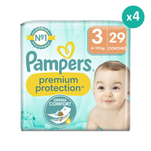 4x29 Couches Premium Protection Taille 3, Pampers