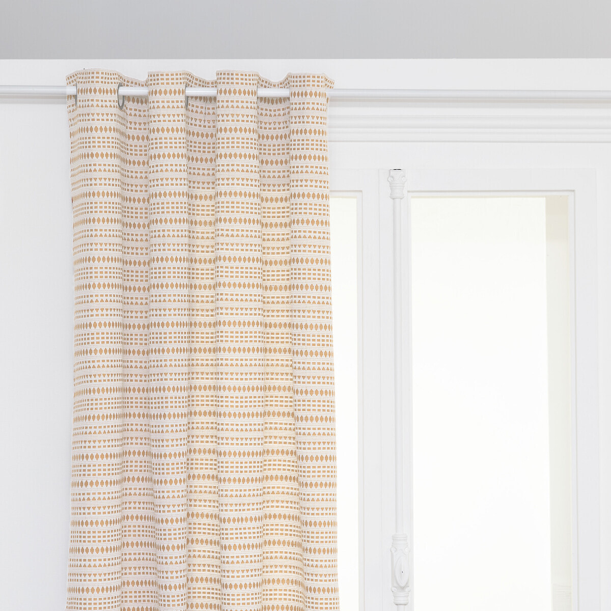 Rideau jacquard "Micah" 130x260cm beige lin