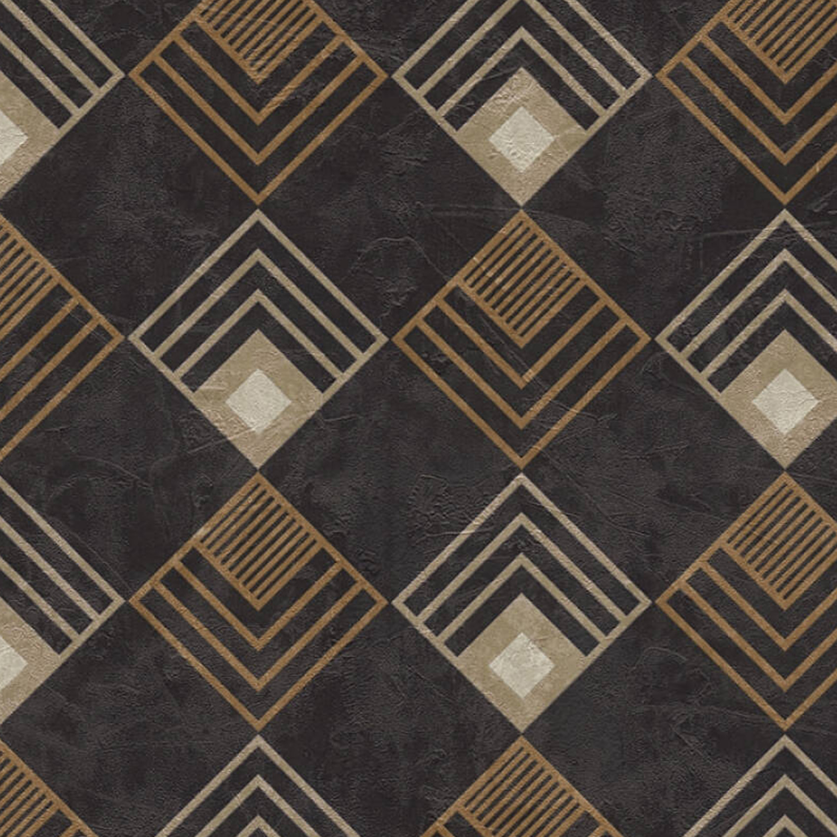 Papier peint art déco carré - Noir