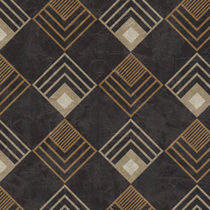 Papier peint art déco carré - Noir