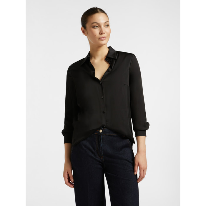 Elena Mirò - Camisa de raso - Negro